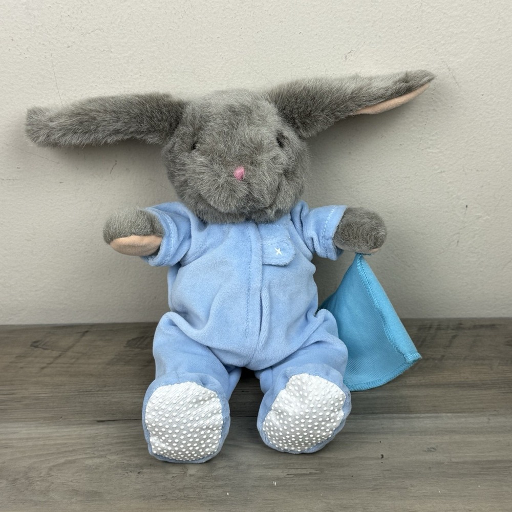 Vtg Little Snoozems Bunny Rabbit Plush Stuffed Animal Toy HTF 2005 Blue Pajamas